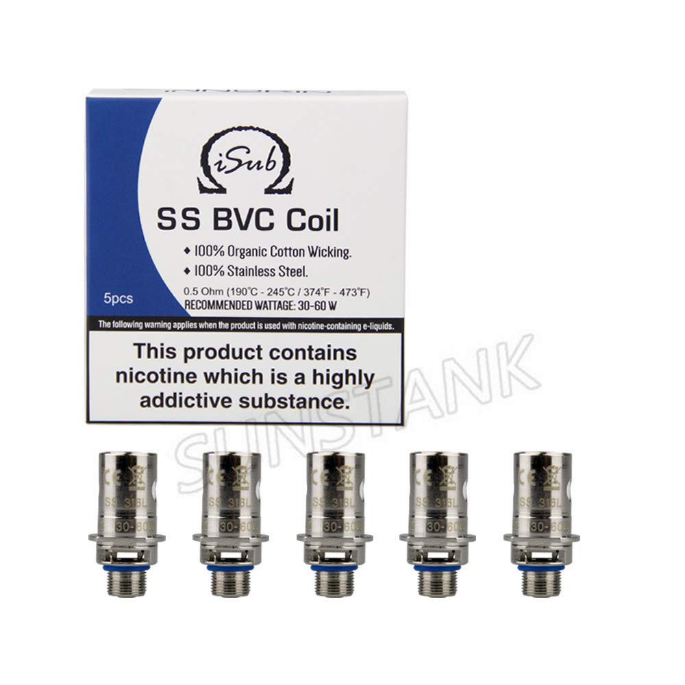 Innokin iSub SS BVC Coil 0.5Ω Coils Pack of 5 Stainless Steel Coils