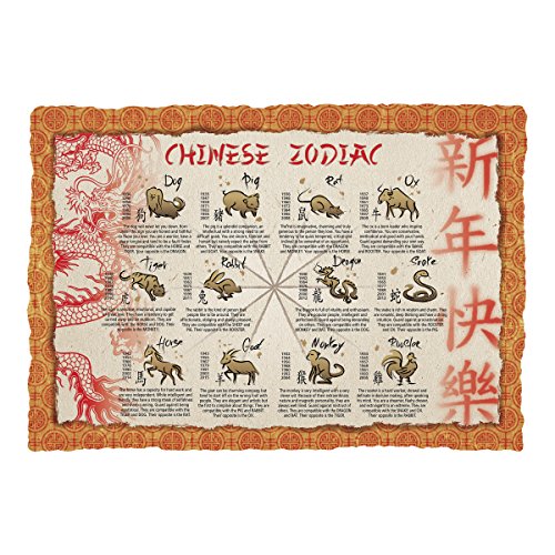 Best chinese zodiac paper placemats Goriosi Reviews
