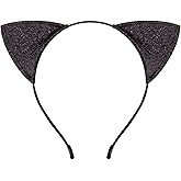 JIALWEN Cat Ears Headband Cat Costume Hair Hoop Halloween Cosplay Party Dress Up Accessories for Adults Women Girls