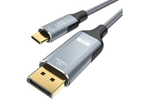 Anehmeta USB C to DisplayPort 2.1 Cable 16K@30Hz 8K@120Hz 40Gbps Type-C to DisplayPort Cord Thunderbolt 3/4/5 Compatible with