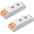 DC 12V LED Power Supply Driver, Lustaled 36W 110V AC to 12V DC Transformer DC 12 Volt Constant Voltage Switching Converter Waterproof for LED Strip Lights, CCTV Camera, Junction Box (2-Pack)