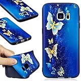 Galaxy S7 Case, FIREFISH Ultra-Slim Soft TPU Rubber Silicone Case Impact Resistant Durable Protective Back Cover Case for Samsung Galaxy S7 -Butterfly-B
