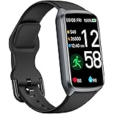 Amzhero Health Fitness Tracker with 24/7 Heart Rate, Blood Oxygen, Blood Pressure, Sleep Tracker, 5ATM Waterproof Activity Trackers with Step Tracker, Pedometer (S & L Bands Included)