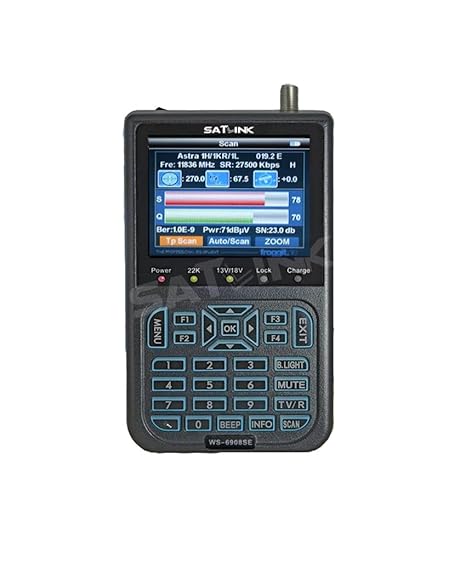 SATLINK WS 6908SE Profi Satfinder DVB-S FTA TFT 8,9cm Sat Messgerät DVBS Digital [Video und Manual a