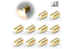 SUZEYAR 10 Pack Small Spotlight Battery Operated LED Lights, Warm White LED Wireless Miniature Spot Light for Artwork Painting,Jewelry Showcase Display,Closet,DIY Hand Craft (Warm White)