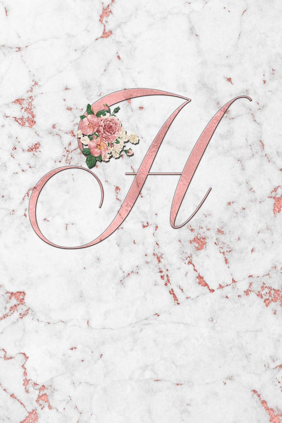 H: Letter H Journal, Rose Gold on Rose 