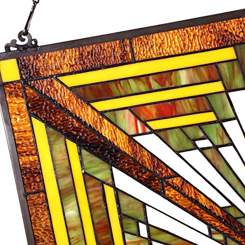 Bieye W10023 24 inches Pharaoh’s Jeweled Tiffany Style Stained Glass