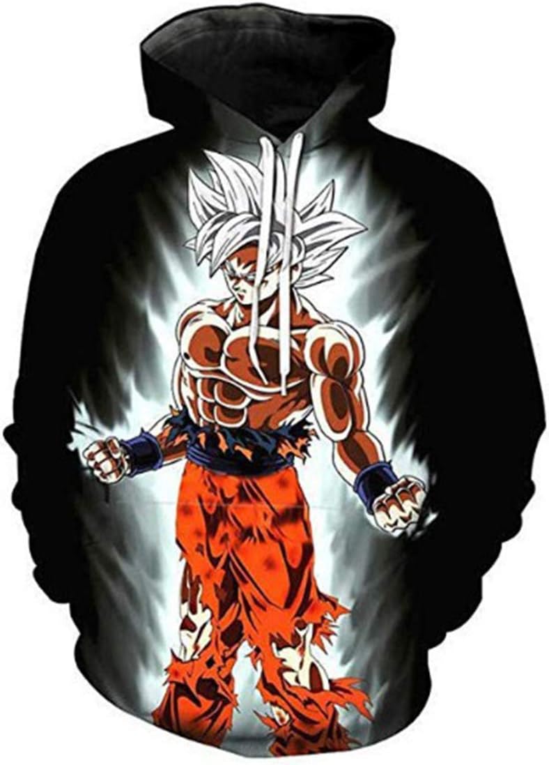 FLYCHEN Men's Dragon Ball Super Hoodie Kakarotto Super Son Goku Cosplay Hoodie Super Saiyan Otaku Majin Buu Majin Buu Roshi's Gym