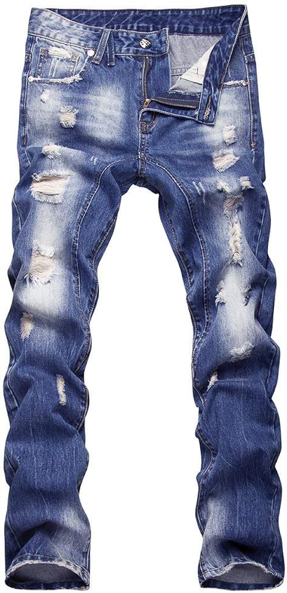 Amazon Fomansh ジーンズ メンズ デニム ダメージ加工 スリム カジュアル ロングパンツ 春秋 ジーンズ 通販