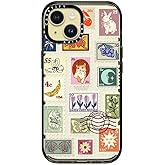 CASETiFY Impact Case for iPhone 15 [Slim / 8.2 ft. 4X Military Grade Drop Protection/Wireless Charging Compatible] - Stamp Collection - Clear Black