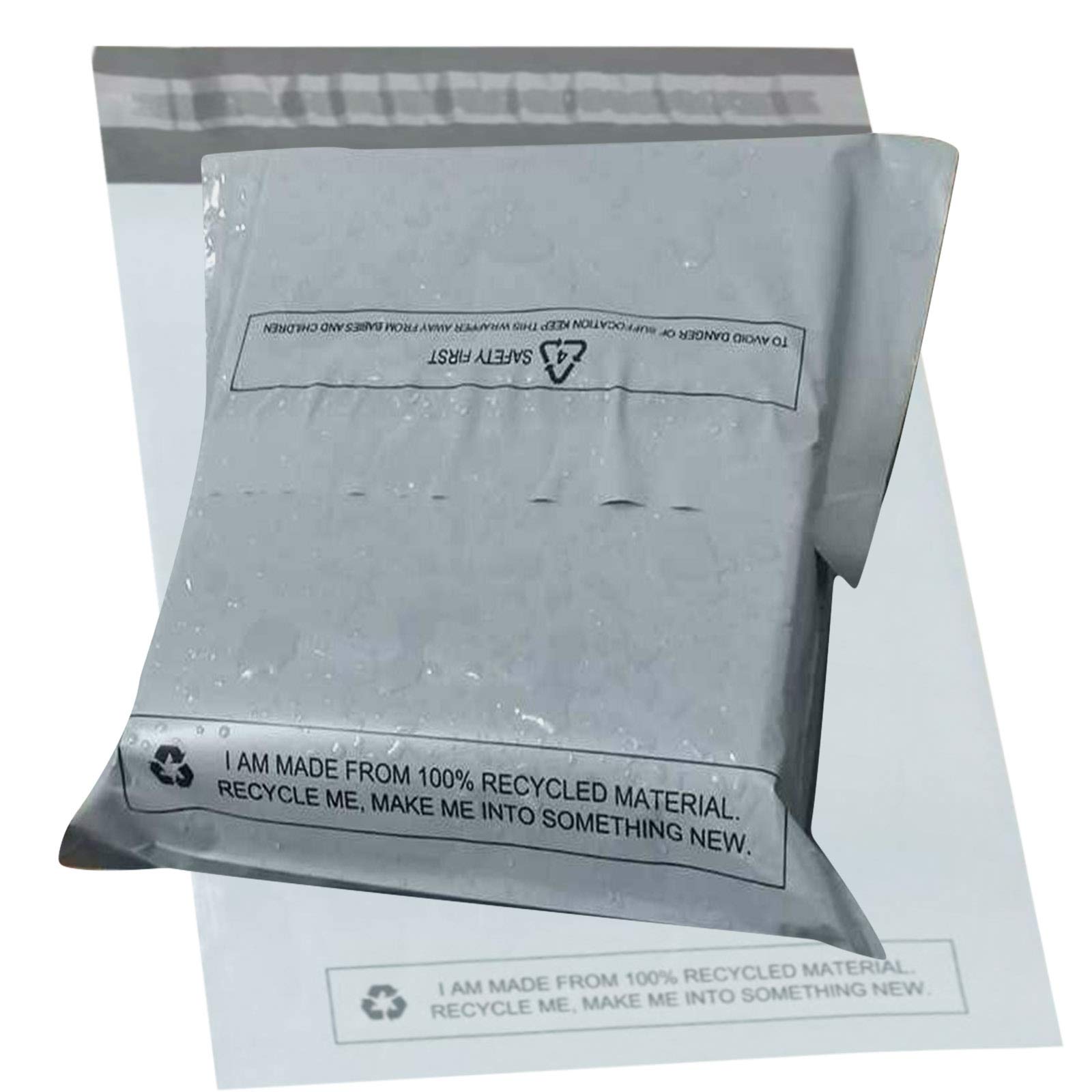 100x Postage Bags (10x14 Inch) Strong Grey Plastic Mailing Bag - Self Seal Parcel Packaging Envelopes for Posting, Delivery & Shipping - Water & Tear Resistant Postal Bags