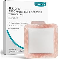Silicone Heel Foam Dressing - Waterproof Absorbent Bandages For Pressure Sores 5x8 6 Pack