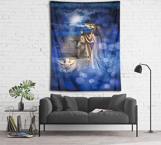 Amazon Com Hvest Tapiz De Navidad Bola De Pino Arbol Chimenea