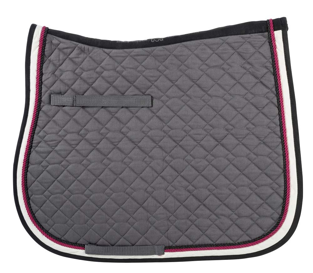 USG Cotton Saddle Cloth Dressage Warm-Blooded Grey/Black/Burgundy
