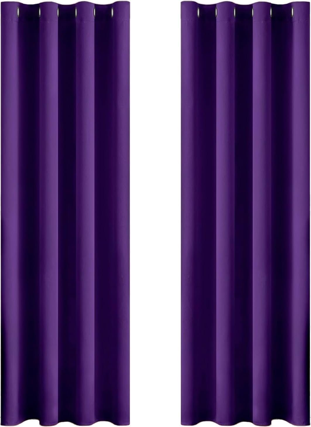 MIULEE Purple Blackout Curtains for Living Room 2 Panel Set, Premium Eyelet Curtains for Bedroom, Thermal Insulated Window Curtain Drapes, Black Out Curtain 88 Drop, Each Panel 55 x 88 Inches
