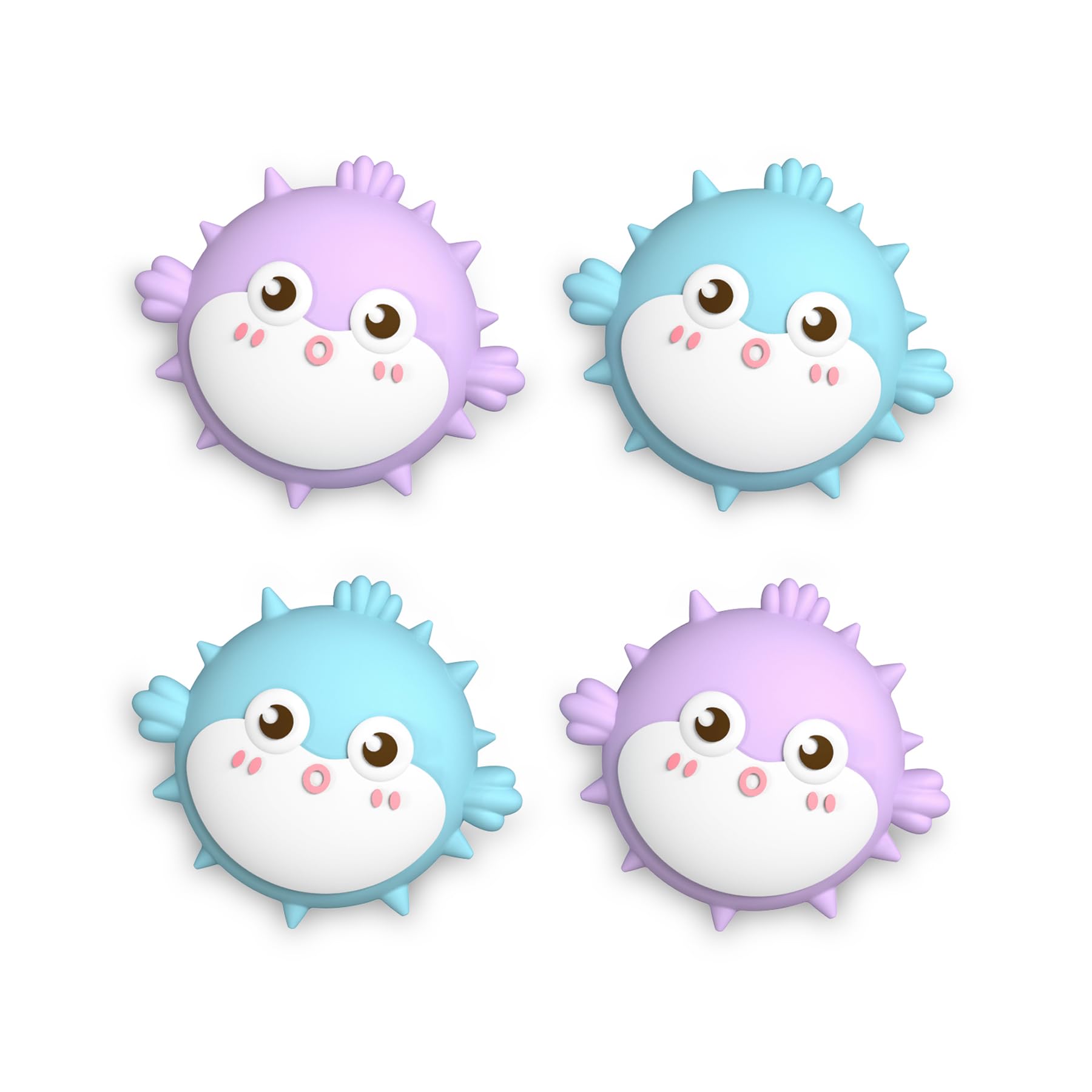 PlayVital Thumbs Cushion Caps Thumb Grip Caps for Nintendo Switch, Joystick Caps for Nintendo Switch Lite, Thumbstick Caps for Nintendo Switch OLED, Analog Stick Cover for Joycon - Chubby Puffer Fish