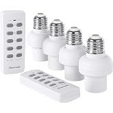 DEWENWILS Remote Control Light Socket, Wireless Light Socket Switch Kit | 2 Remote+4 Socket, No Wiring, 100FT Range, E26/E27 Base for Pull Chain Light Fixtures, ETL Listed