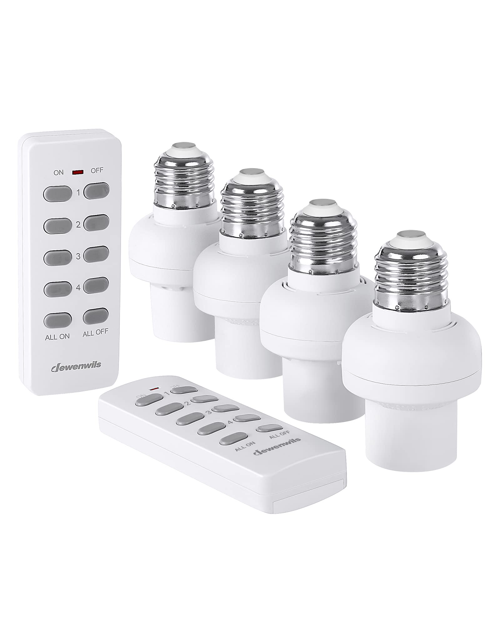 Photo 1 of DEWENWILS Remote Control Light Bulb Socket, Wireless Light Socket Switch Kit, Remote Light Socket E26/E27 Base for Pull Chain Light Fixture, No Wiring, ETL Listed(2 Remote+4 Socket)