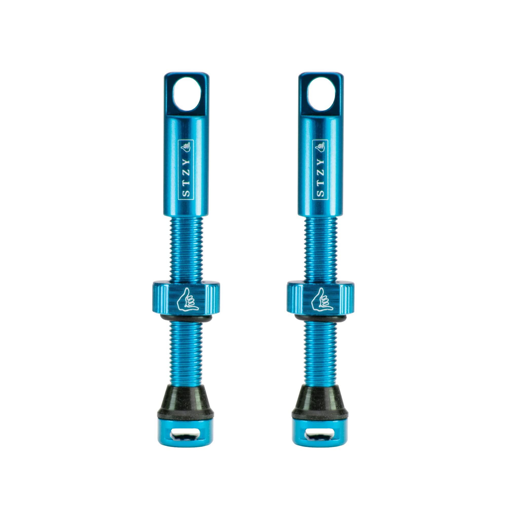 STZY Max Flow Tubeless Presta Valves Available in 14 Colours 44mm and 60mm (Blue, 60mm)