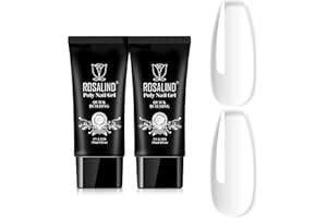 ROSALIND Clear Poly Nail Gel Nail Extension Poly, 2PCS 30ML Acrylic Poly Builder Gel Nail Extension Clear Colors Gel Poly for Nails, Gel Builder Nail Thickening Poly Nail Gel Tube