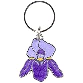 DANFORTH - Purple Iris Keychain- Handcrafted Pewter Keychains For Women 2” Tall – Made In USA