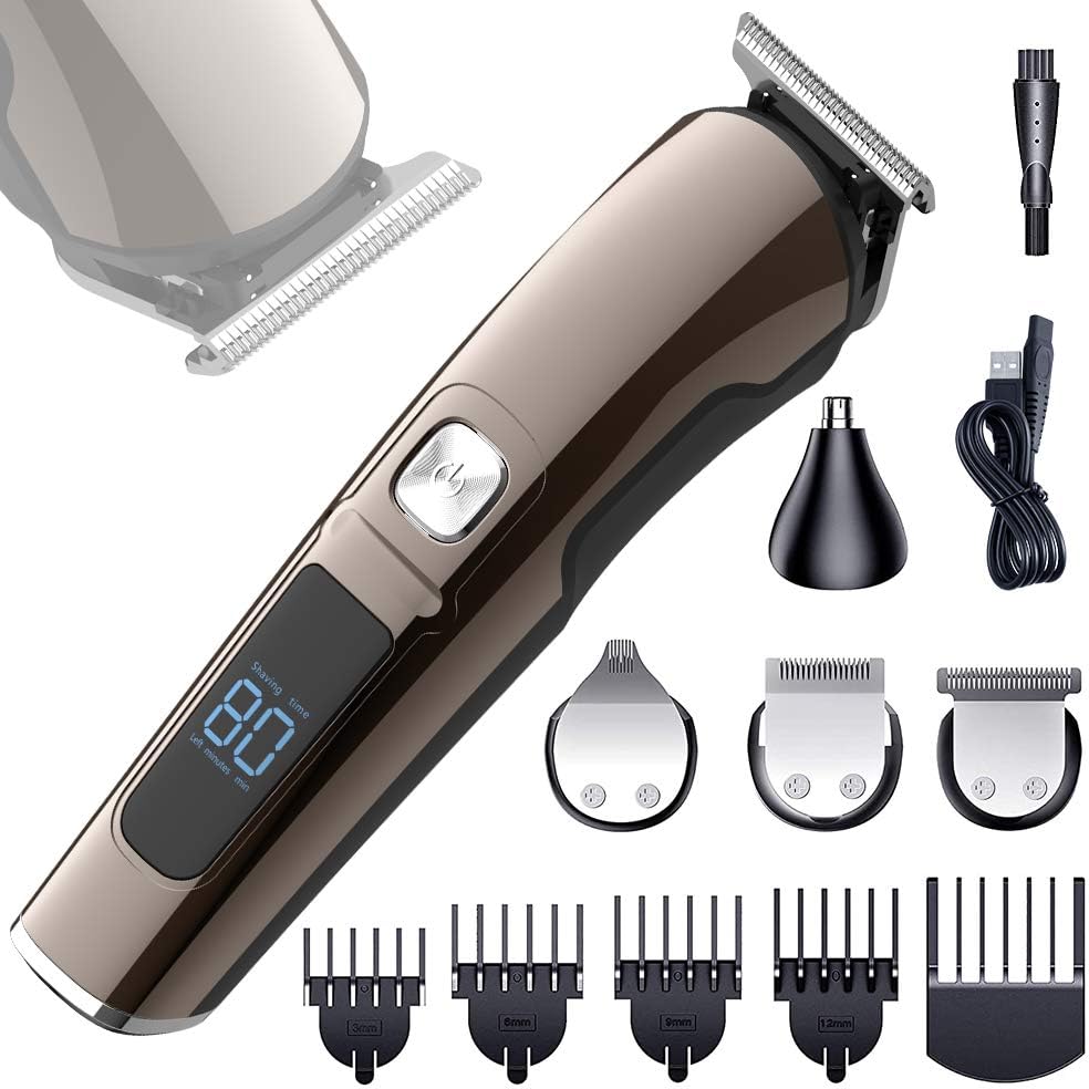 Faraone4w Hair Clippers for Men Rechargeable Cordless Clippers Hair Trimmer Beard & Nose Hair Trimmer Electric Shaver Haircut Kit