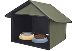 Soekoa Outdoor Cat Feeding Station, Stray Cat Shelter, Cat Shelter Outdoor for Food and Wate, Waterproof Pet Shelter for Cats Birds, Rabbits and Small Dog