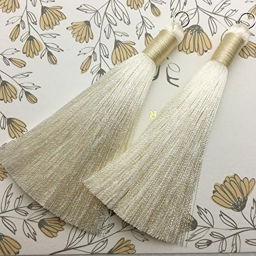 CHENGRUI 8.5CM Silver loop Silk Tassels For Jewelry Making，Diy，Jewelry Accessories，Pack Of 2 Pcs