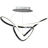 ET2 Lighting E20454-BC I Perpetual Collection 32 Inch One Light LED Ceiling Pendant I Black Chrome Finish I 3000K I Adjustabl