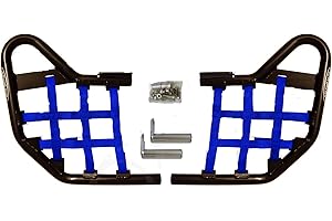 Raptor 660 YFM 660R (2001-2005) Standard Nerf Bars Black w/Blue Net By Alba Racing