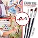 CYBER MONDAY SALE- Artit Paint Brush Set, 12 Piece Nylon Brushes for Acrylic, Watercolor, Oil, Nail & Face Painting, All-in-1 Bundle Includes Portable Case & White Palette, Long Handle & Easy to Clean