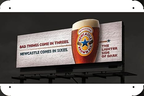 Newcastle Brown Ale Bad Things Metall Poster Blechschild Wandschild 20x30cm Amazon De Kuche Haushalt