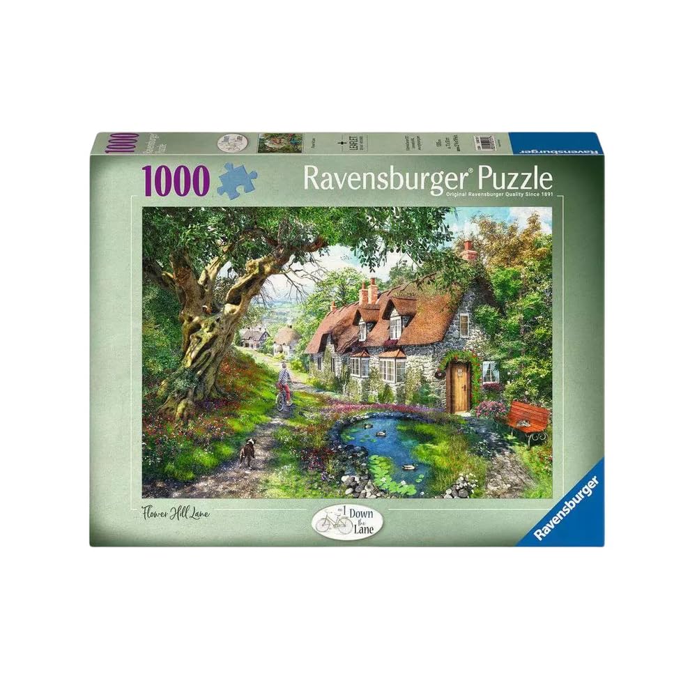Ravensburger Down the Lane No.1 Flower Hill Lane 1000 Piece Jigsaw Puzzles for Adults and Kids Age 12 Years Up