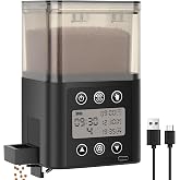 fishkeeper USB Automatic Fish Feeder for Aquarium, 320ML for 3~6 Months | Large Capacity Fish Feeder Automatic Dispenser with LCD Display, Programmable Timer, Adjustable Feeding Frequency and Amount