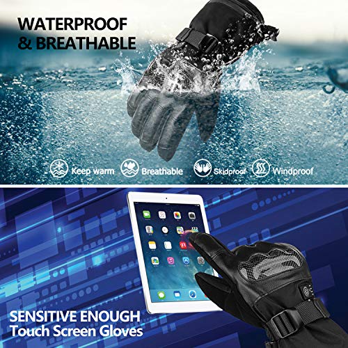 Heated Gloves for Men Women - Electric Heated Gloves 7.4V 5000mAh Rechargeable (Large)