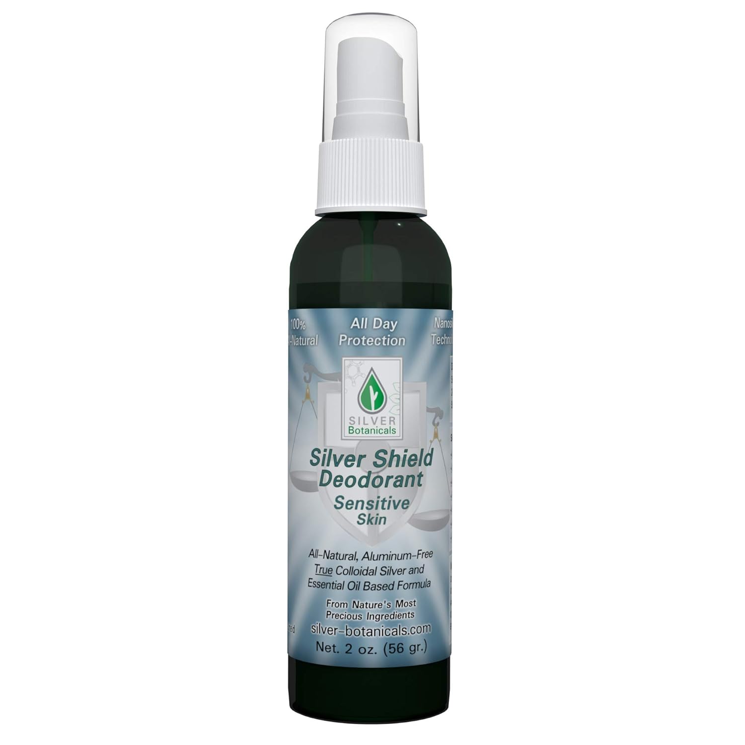 Silver Shield Deodorant - Sensitive Skin Formula - Spray-on, All Natural Colloidal Silver Deodorant,2 oz.