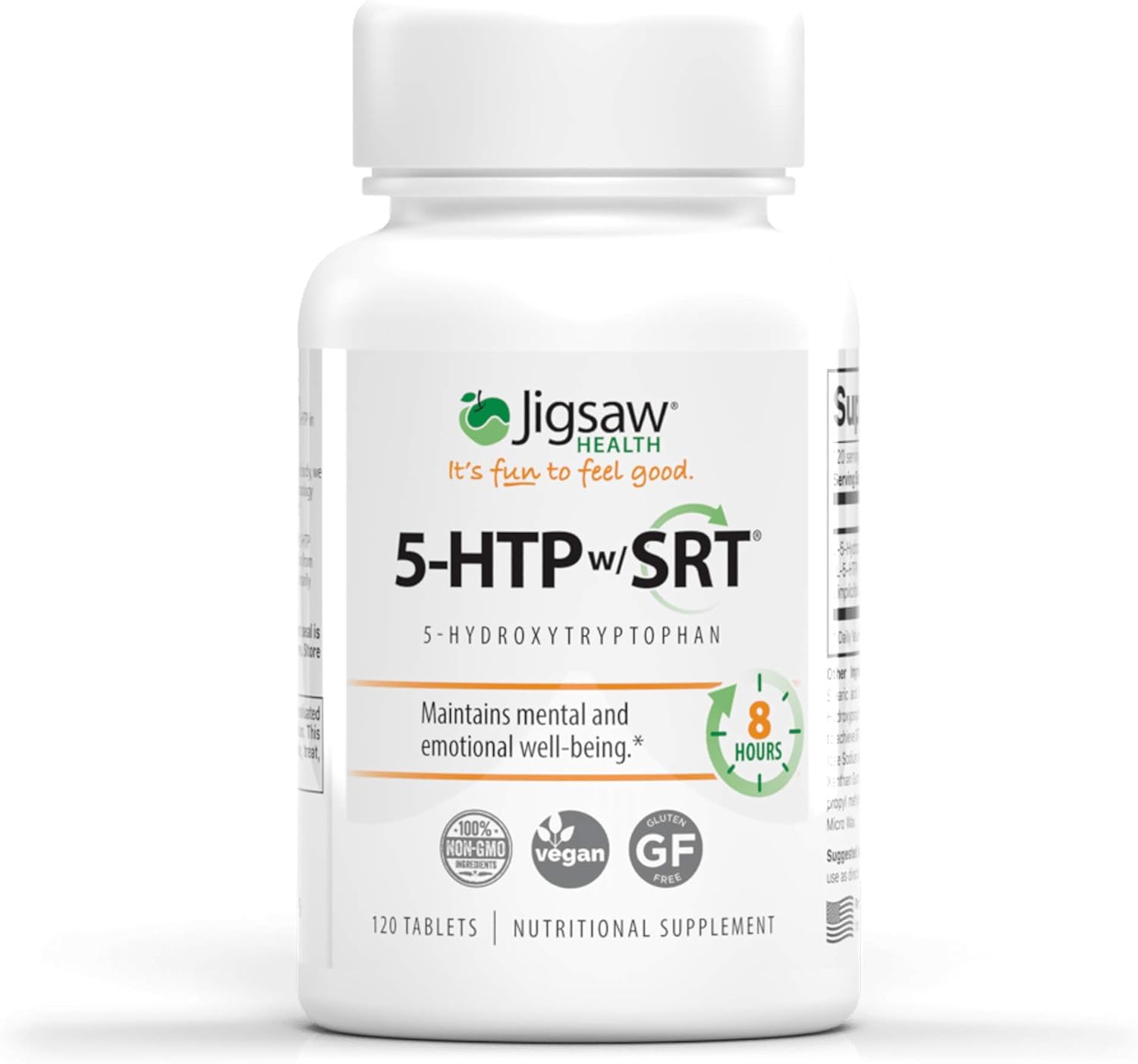 Jigsaw Health - 5-HTP Slow Release - Helps Improve Mood, Emotional Balance, and Sleep Quality utilizing only The purest Form of 5-HTP - 100mg Capsules - 120 Count: Health & Personal Care