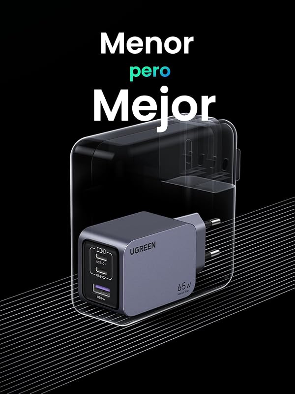 Nexode Pro 65W Cargador USB C GAN Carga Rápida