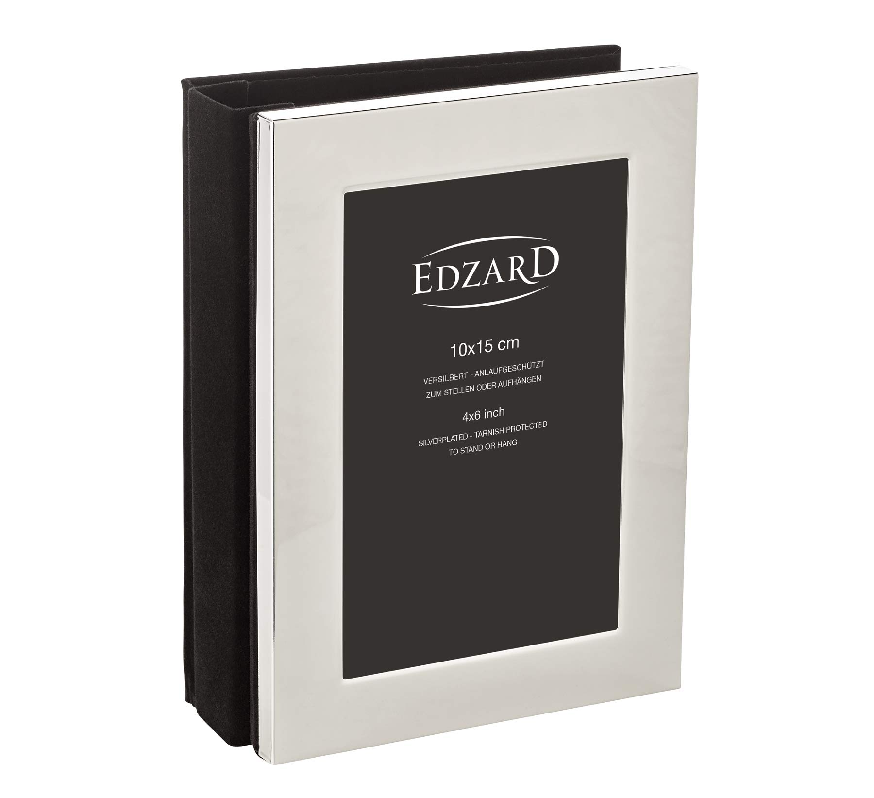 EDZARD photo album Lugano, album for 100 photos 3,9 x 5,9 in, silver plated, tarnish protected