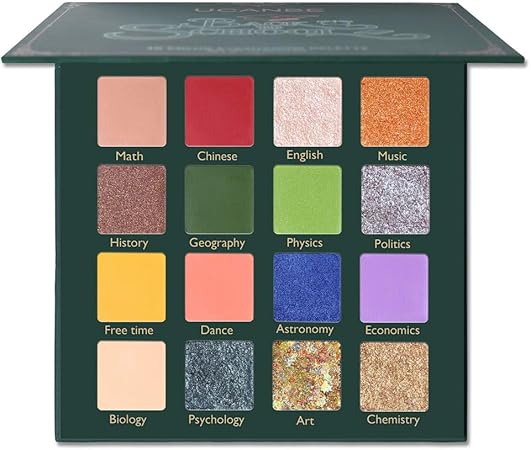 Amazon Ucanbe 16色プレスキラキラシマーマットアイシャドウピグメント化粧品学校に戻るアイシャドウパレット緑の目のメイク プロのシマー自然グローアイシャドウメイクアップ Beauty Glazed アイシャドウ 通販