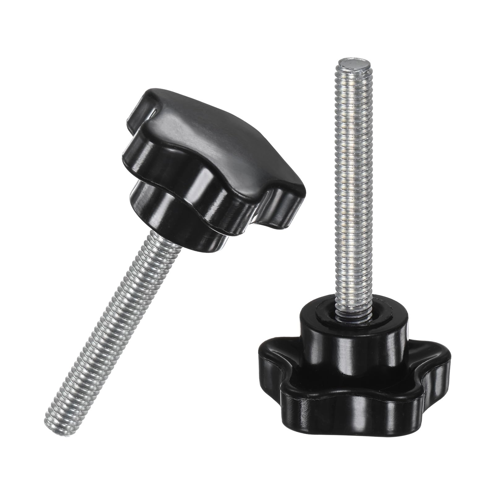 M METERXITY 2-Pack Star Clamping Knobs, M6x40mm Male Thread Hand Tightening Screw for Machinery/Electronic/Furniture/Umbrella Base, Machine Handle Replacement [31mm, Black]