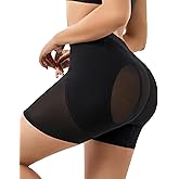 QOU Women Shapewear Shorts Tummy Control Mid Waisted Seamless Body Shaper Girdles Thigh Slimmer Black