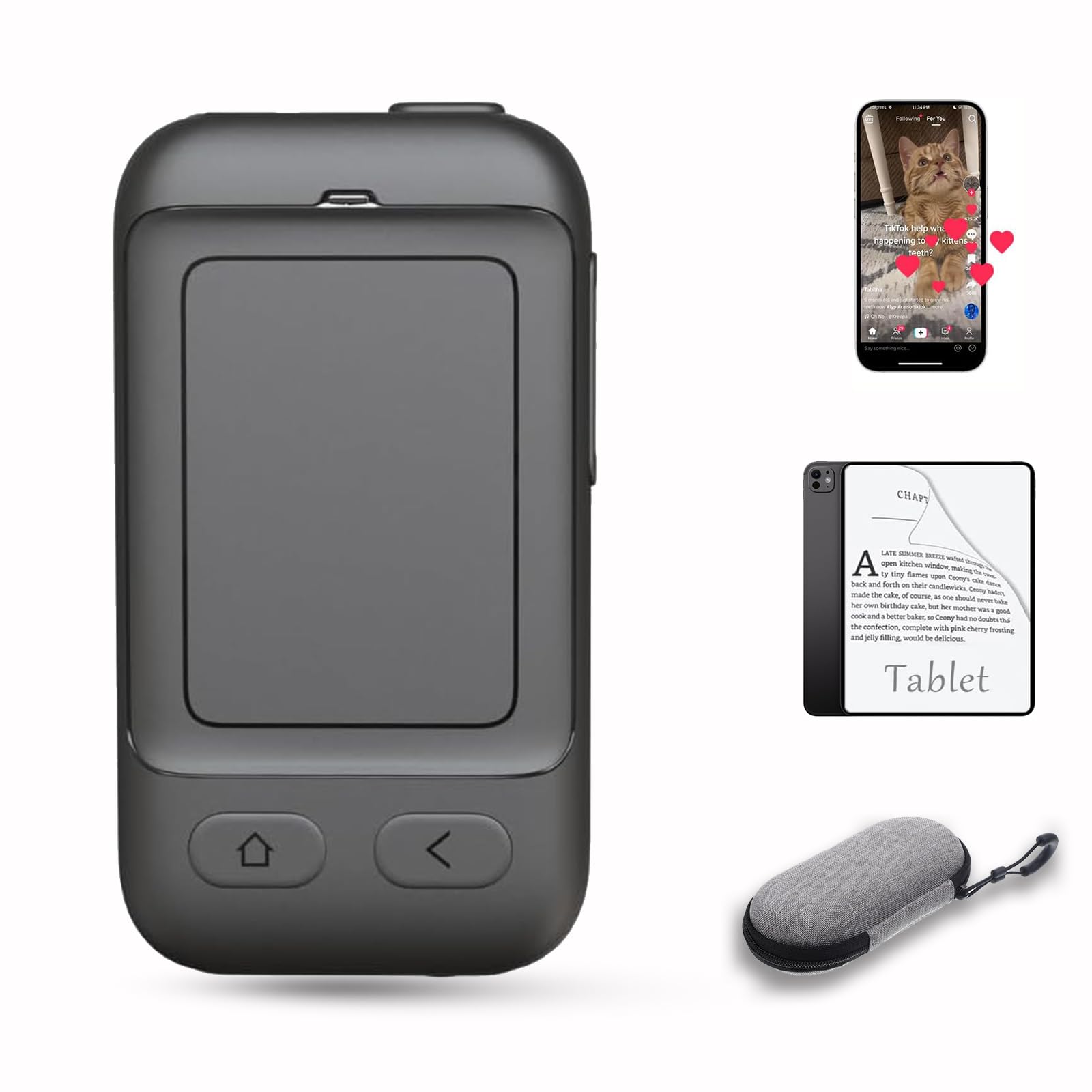 Phone Remote with Touchpad for TikTok, Bluetooth Page Turner for Kindle App, Mini Mouse for iPhone, iPad, Android Devices. Cellphone Camera Photo/Video Remote Control, Carrying Case Included