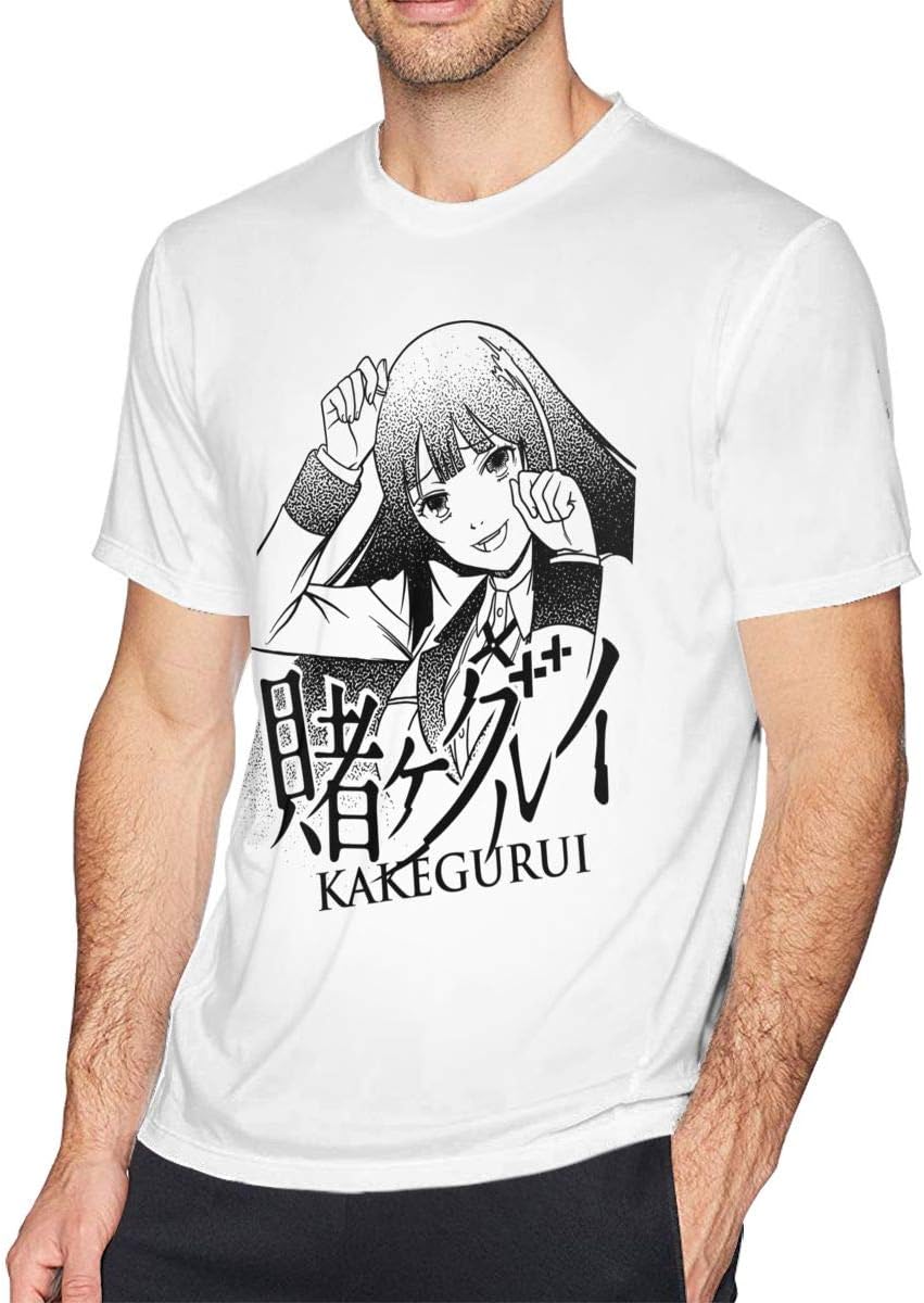 Anime Kakegurui Jabami Yumeko Men's Cotton Fabric Short Sleeve T-Shirt