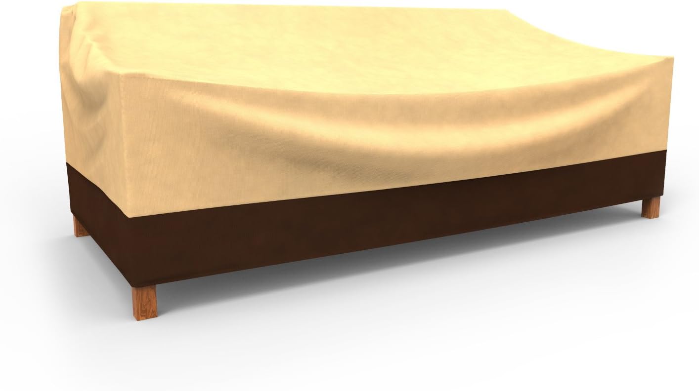Budge All-Seasons Outdoor Patio Sofa Cover, Extra Extra Large (Khaki Brown)