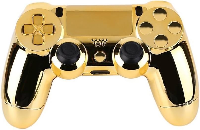 Full Housing Case Skin Cover Button Set with Full Buttons Mod Replacement Kit for Playstation 4 PS4 Controller Gold Sliver