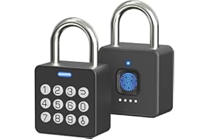 Dhiedas Combination Lock for Locker with Fingerprint, Fingerprint Lock with Code Bluetooth APP Control, Digital Biometric Outdoor Waterproof Pad Lock for Locker Gym Gate Fence School Shed Storage Unit