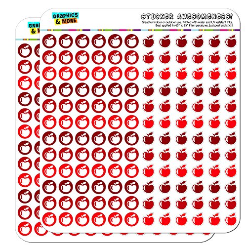 Apple Fruit Dots Planner Calendar Scrapbooking Crafting Stickers - Red - Clear