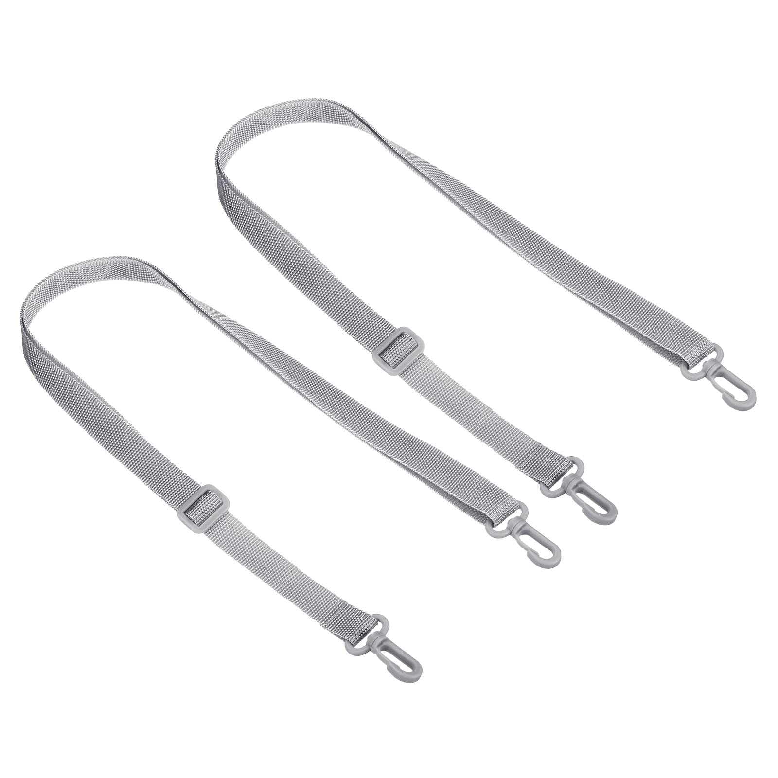 PATIKIL 20mmx1.1m Replacement Shoulder Strap, 2 Pack Adjustable Swivel Clips Hooks Buckle Slide Crossbody Bag Belt for Water Bottle Carrier Sling, Grey Black