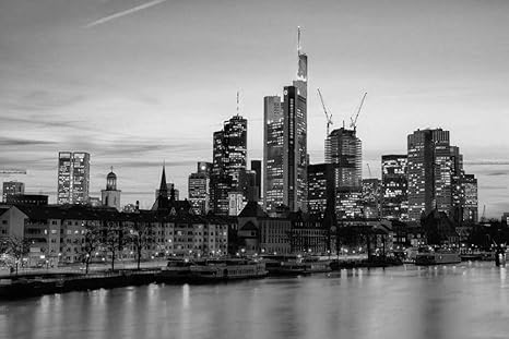 Amazon Co Jp フランクフルト ドイツの壁紙 世界の壁紙 白黒の キャンバス ステッカー 印刷 壁紙ポスター はがせるシール式 写真 特大 絵画 壁飾り1cmx80cm ホーム キッチン